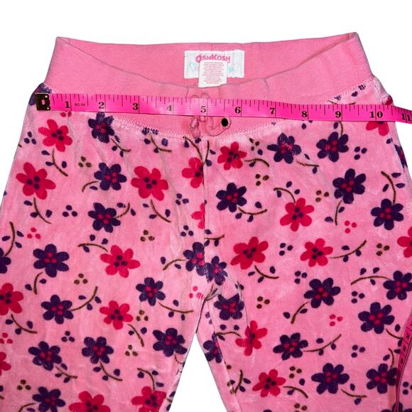 Osh Kosh B'Gosh pink floral ruffled y2k floral velour trackpants size 6x - Picture 6 of 7